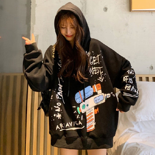 Harajuku Style Women's Winter Plush Hooded Coat