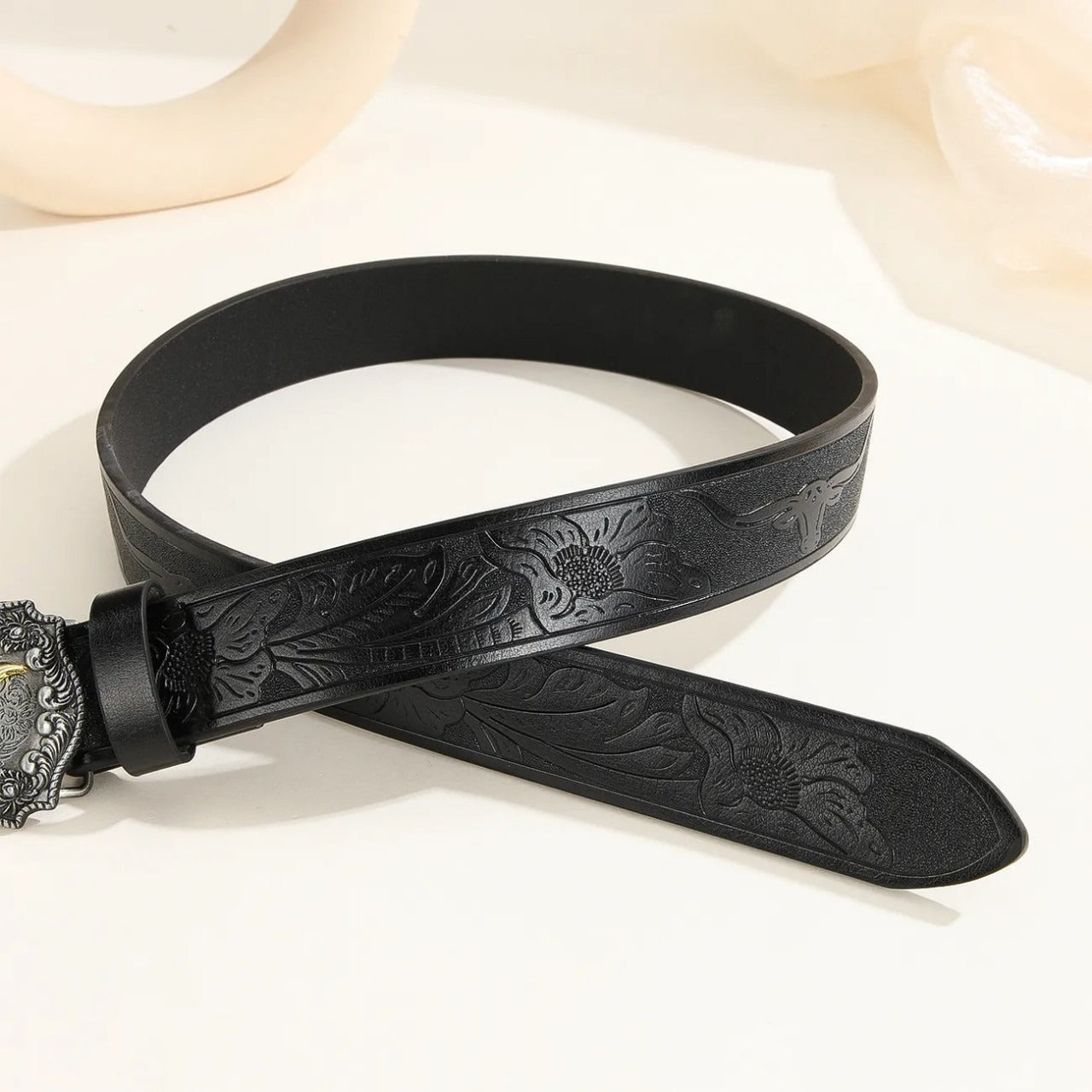 Harajuku Style Cowboy Belt with Bull Head Buckle