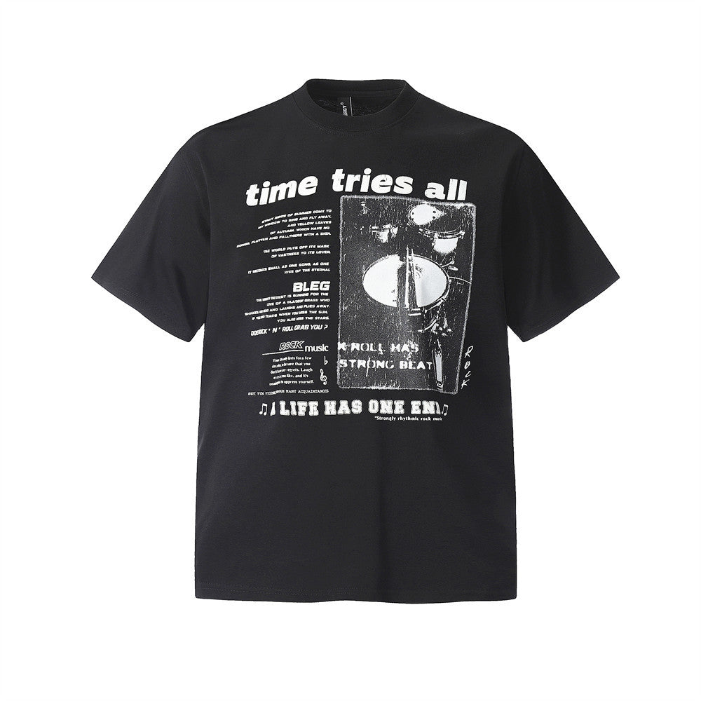 Harajuku Letter Print Short Sleeve Tee - Casual Streetwear