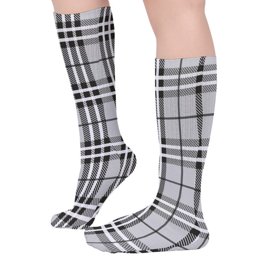 Black and White Plaid Breathable Socks