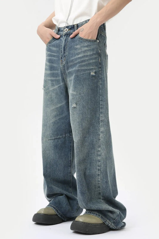 Distressed Wide Leg Men's Jeans – Harajuku Style