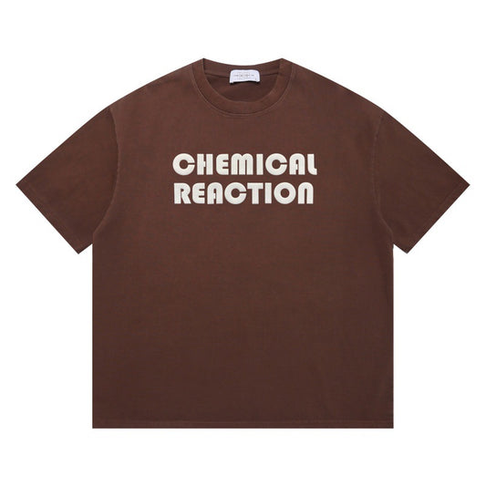 Harajuku Style Letter Print Washed Short Sleeve T-Shirt