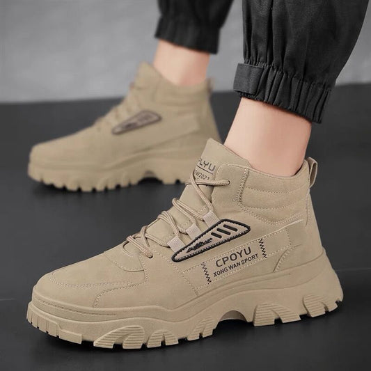 Harajuku Style Breathable High Top Workwear Shoes for Men