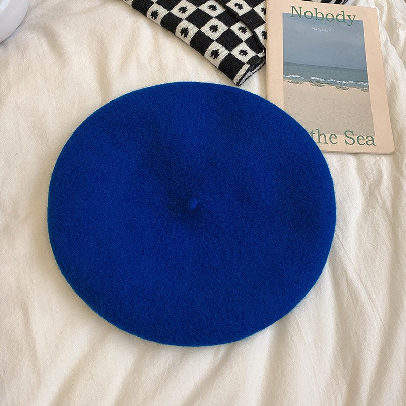 Retro Candy Colored Wool Beret - Harajuku Style
