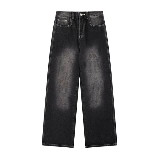 Loose Slimming Design Washed Straight Jeans for Men