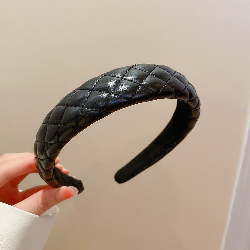 Black And White Plaid Woven Headband