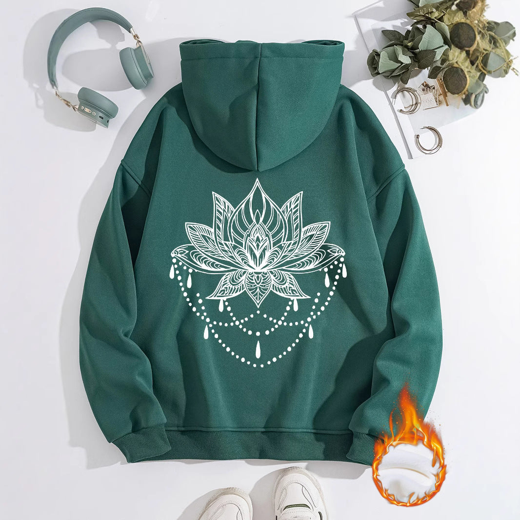Thick Hoodie with Pattern Print