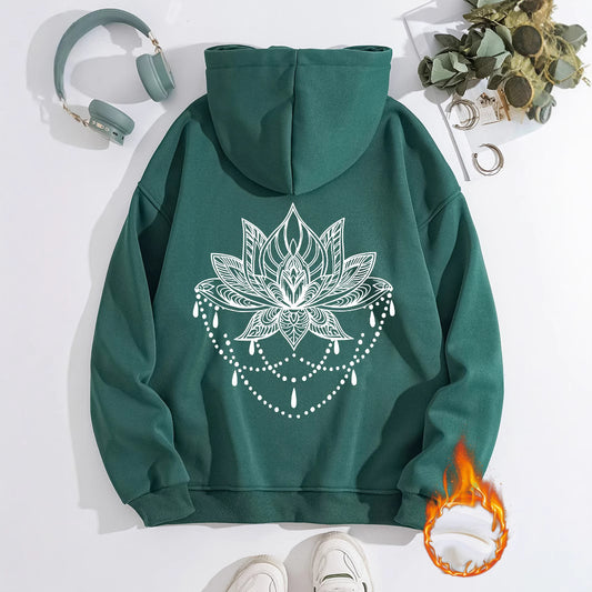 Thick Hoodie with Pattern Print