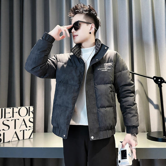 Urban Streetwear Zip Closure Stand Collar Jacket for Men