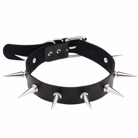Gothic Black Spike Choker Belt for Women