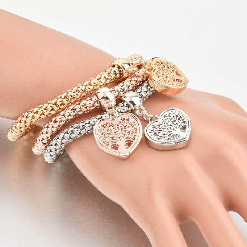 Harajuku Style Life Tree Heart Bracelet & Bangles Set