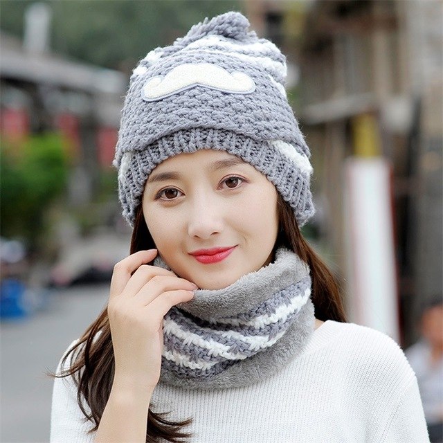 Striped Knitted Hat Beanies