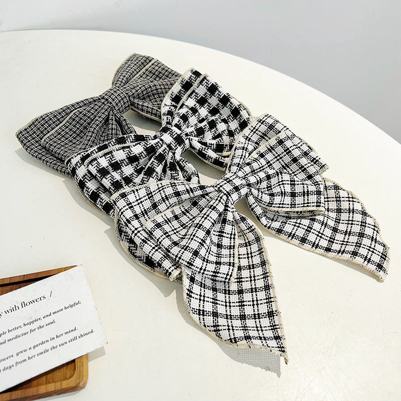 Thousand Bird Pattern Bowknot Girl Hair Clip with Duck Bill Design