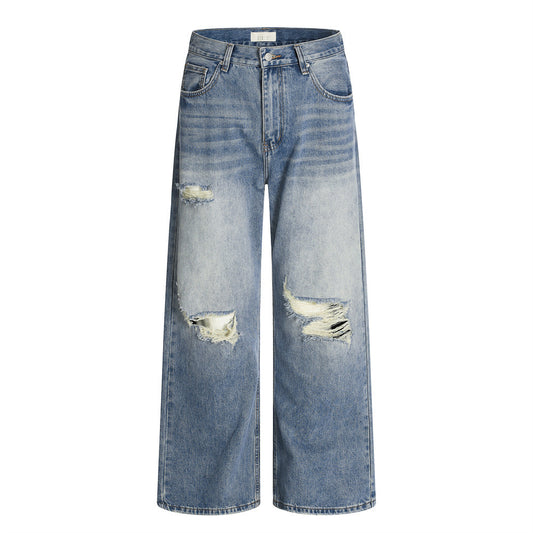 Harajuku Distressed Vintage Washed Denim Trousers