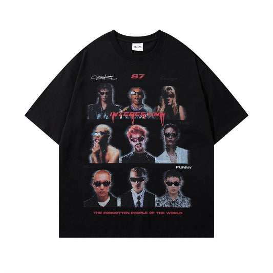 Harajuku Style Hip Hop Retro Character Print T-Shirt