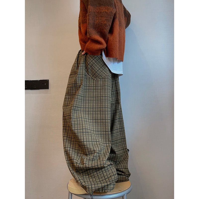 Lazy and Loose Wide Leg Curved Knife Floor Pants