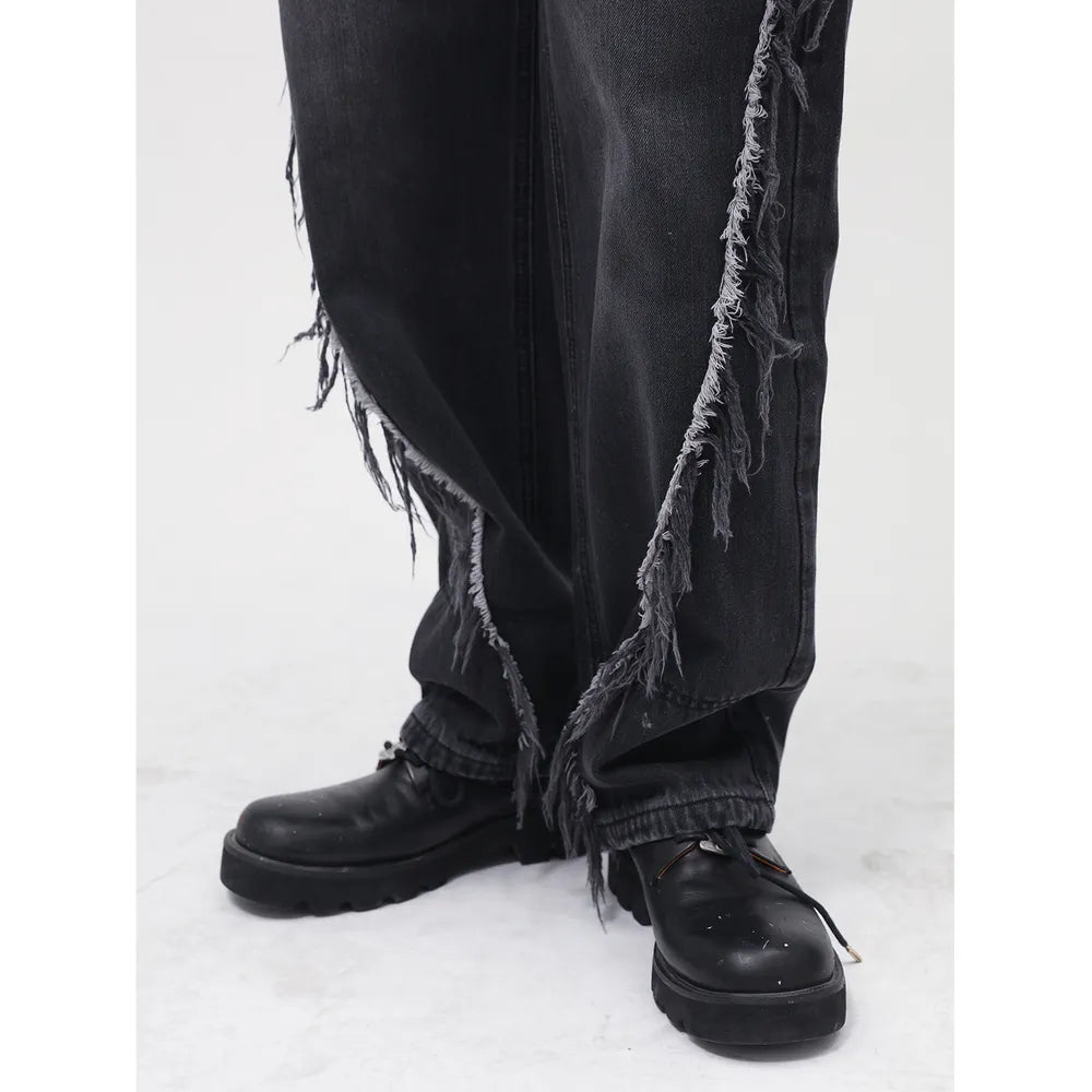 Harajuku Raw Hem Jeans with Pockets