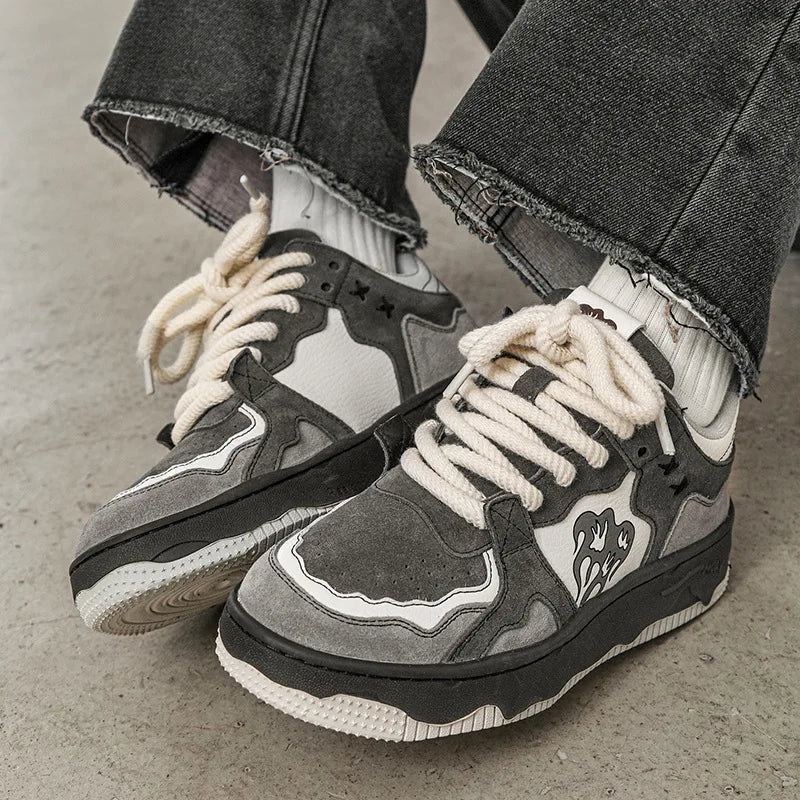Harajuku Style Unisex Retro Volcano Skateboard Sneakers