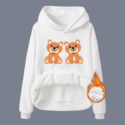 Hoodie with Cartoon Bear Design