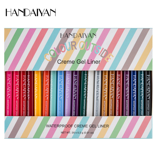 20 Pack Quick-Drying Waterproof Eyeliner Gel Pens