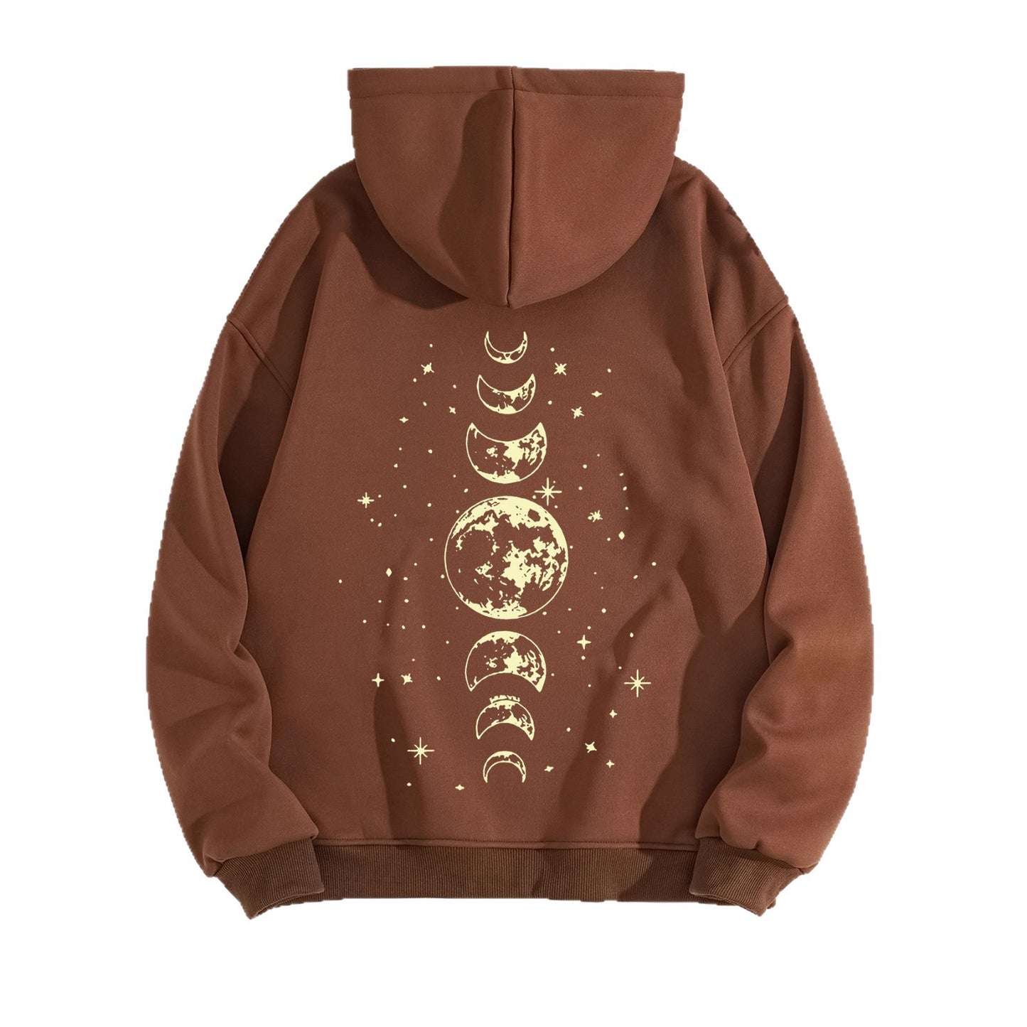 Half Moon and Full Moon Pattern Hoodie