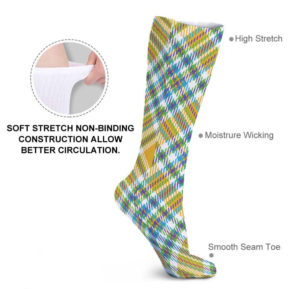 Yellow Plaid Breathable Socks