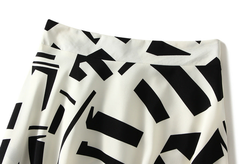 Harajuku Geometric Chiffon Skirt - Vintage A-Line Fashion