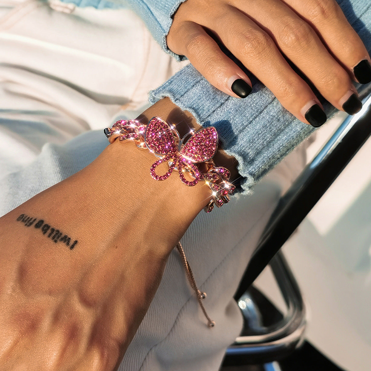 Diamond Butterfly Bracelet - Retro Harajuku Style