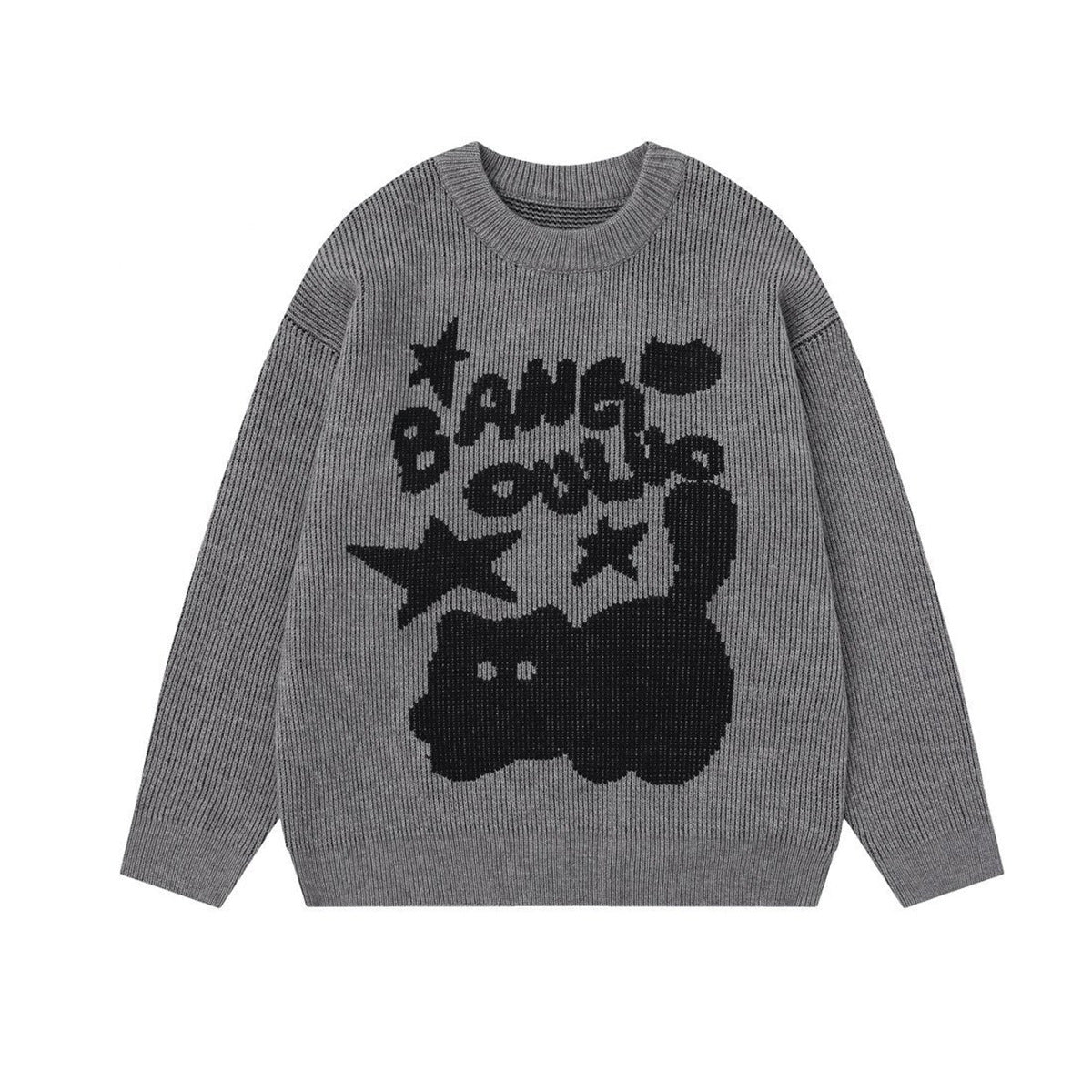 Cat Jacquard Sweater Knitted Sweater
