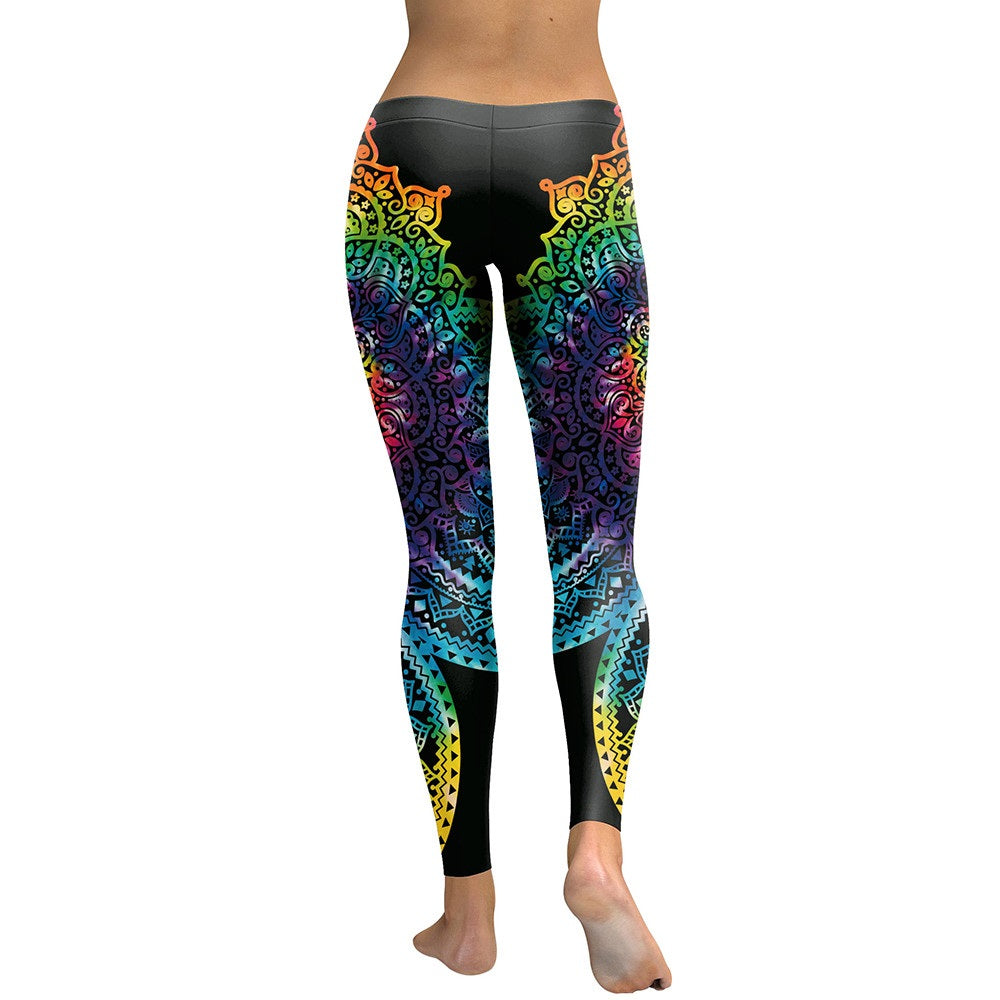 Mandala Flower Leggings - High Waist