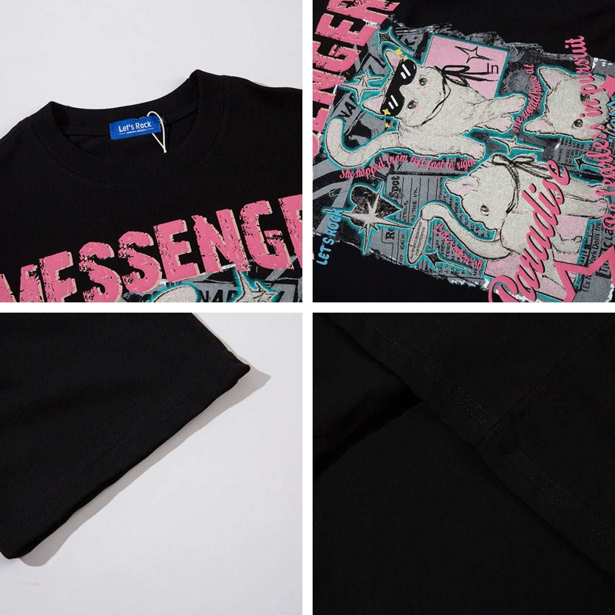 Retro Cool Cat Tee - Harajuku Style Short Sleeve T-Shirt
