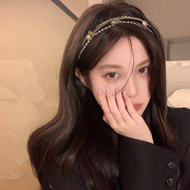 French Girl Pearl Chain Headband