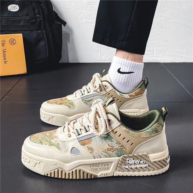 Men's Playful Breathable Canvas Shoes - Trendy Dad Sneakers