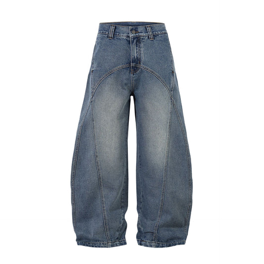 Playful Wash Wide Leg Loose Jeans