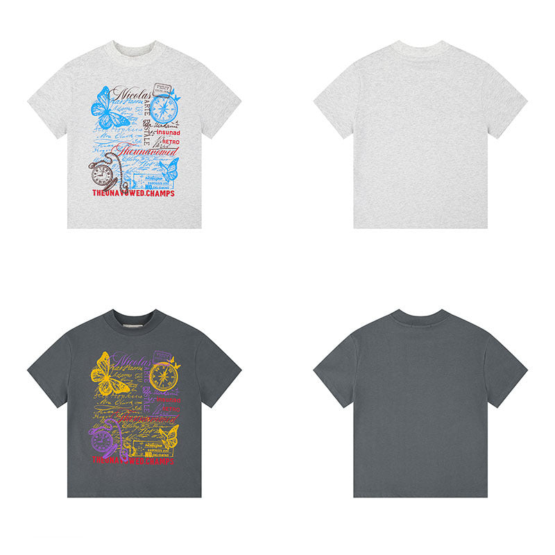 Harajuku Butterfly Print Casual T-Shirt for Everyone