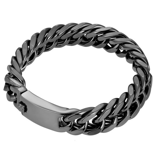 Trendy 18K Gold Plated Double Buckle Bracelet for Men