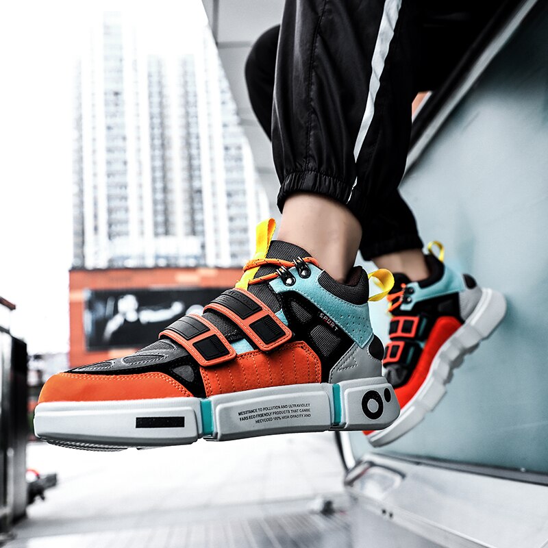 Playful Harajuku Style Men’s Running Shoes - Lace Up Sport Shoes