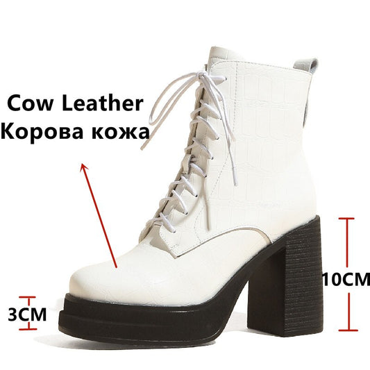 Women Ankle Boots Retro Fashion Office Chunky Heels