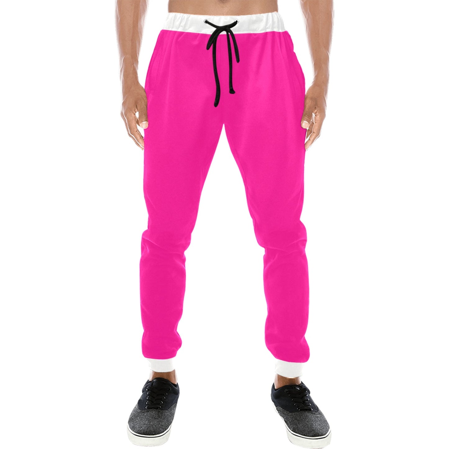 Highlighter Pink Casual Baggy Joggers