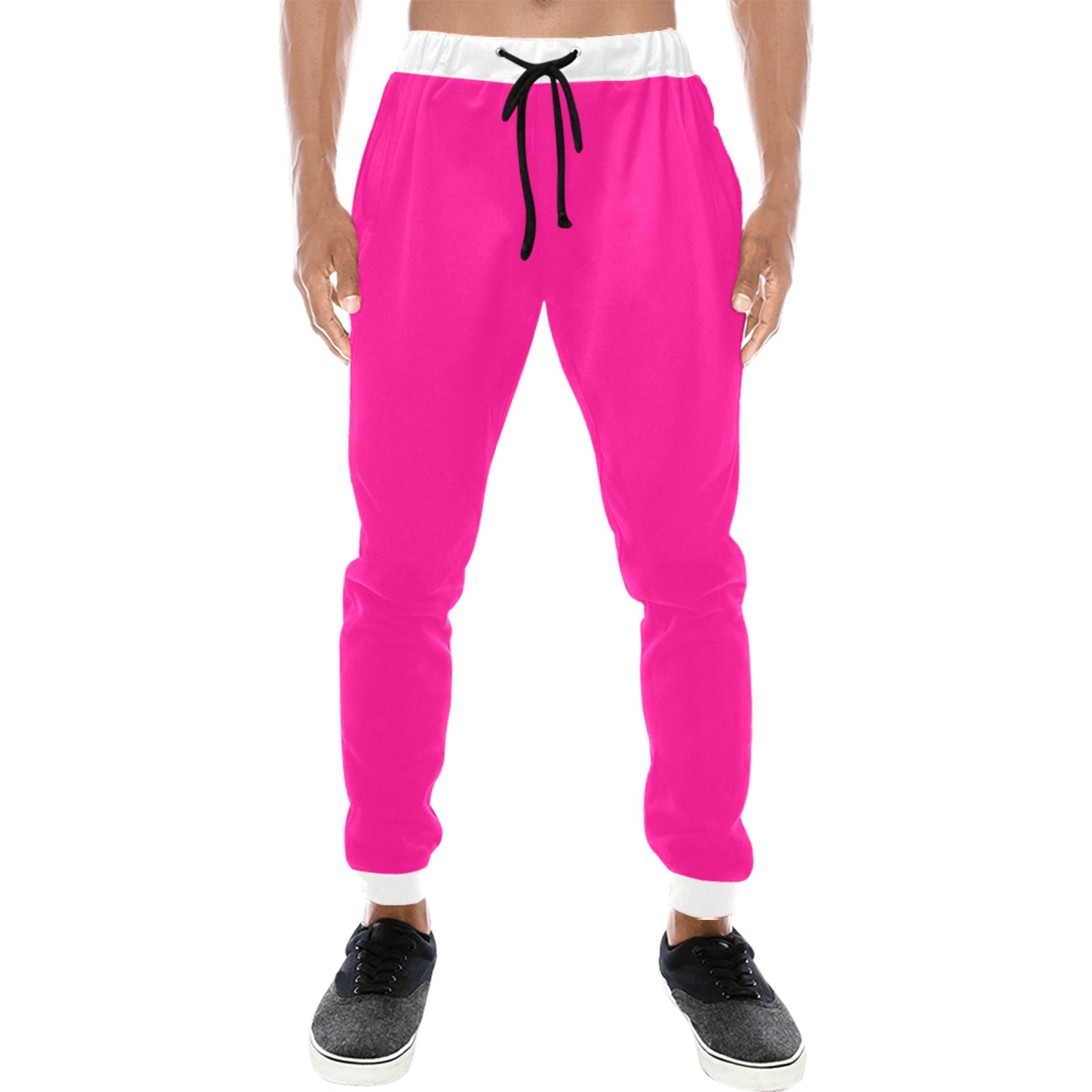 Highlighter Pink Casual Baggy Joggers