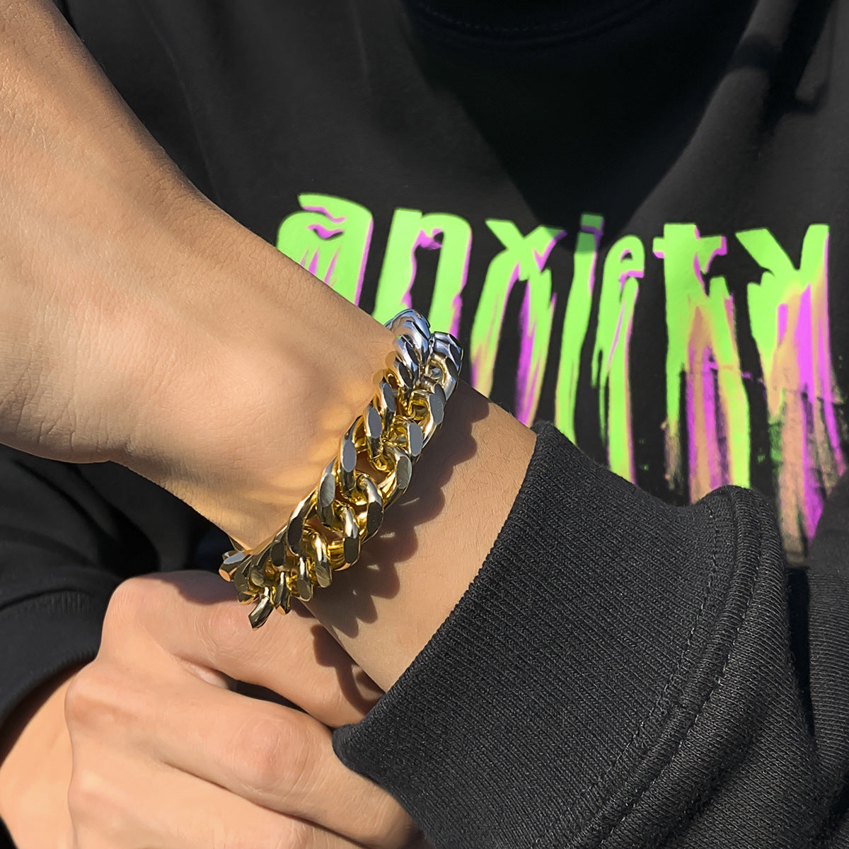 Trendy Harajuku Style Men's Color Matching Bracelet