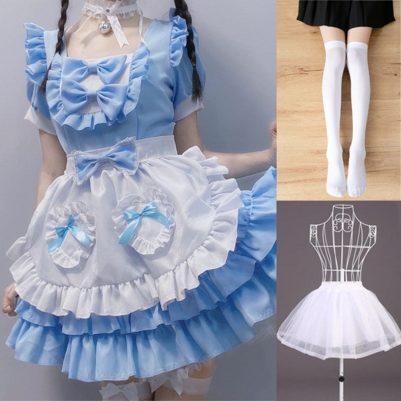 Cute Blue Lolita Harajuku Maid Dress