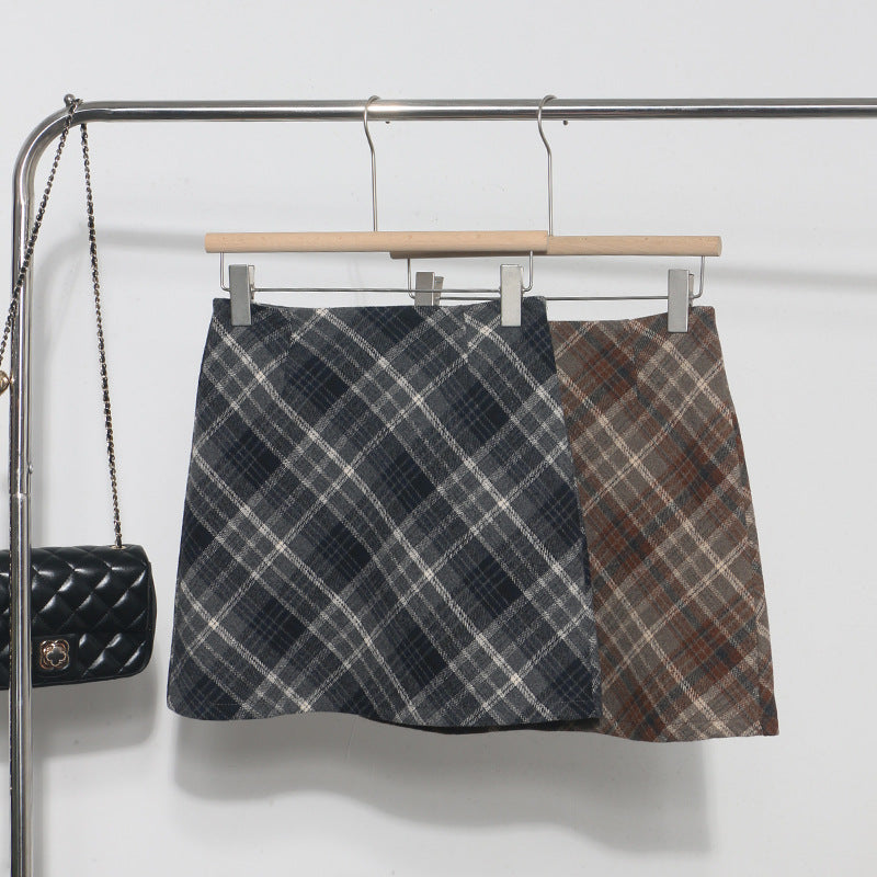 High Waisted Checkered Skirt for Women
