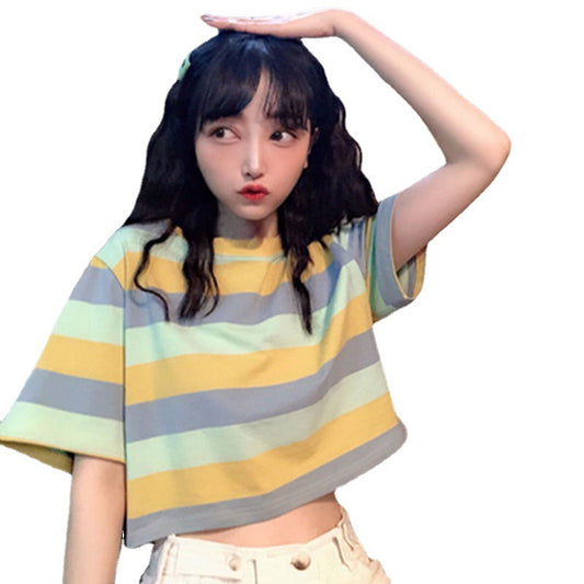 Rainbow Striped Short-Sleeve T-Shirt