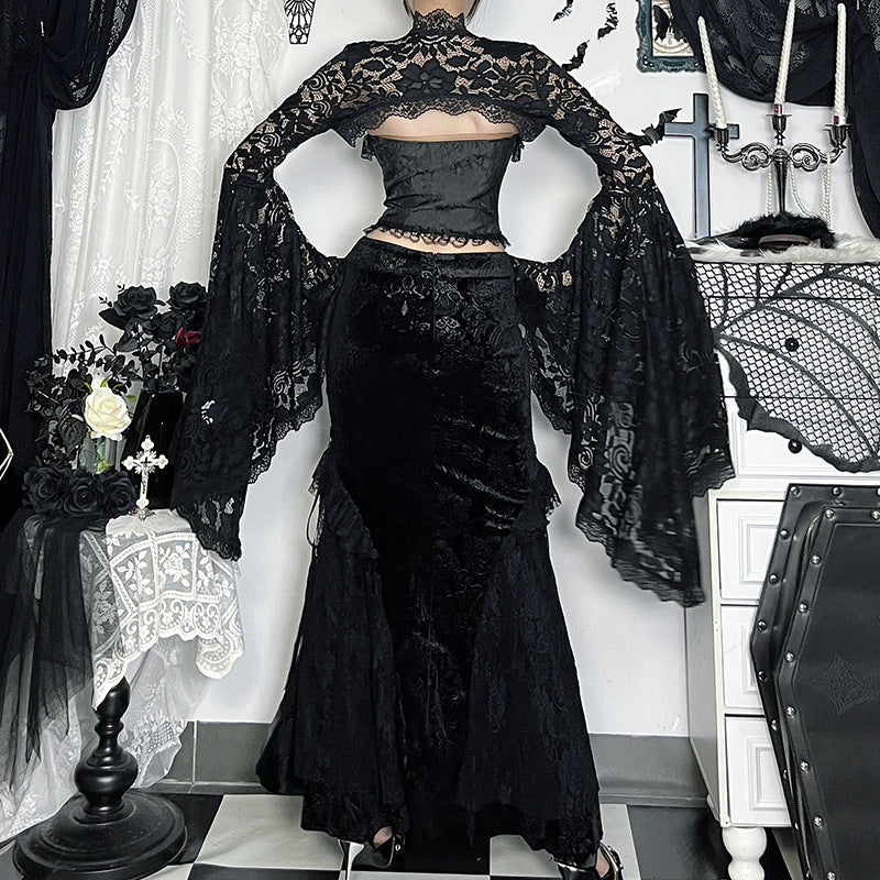 Versatile Dark Lace Sexy Street Cape