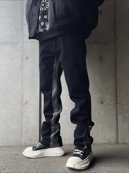Men's Flared Contrast Bootcut Jeans