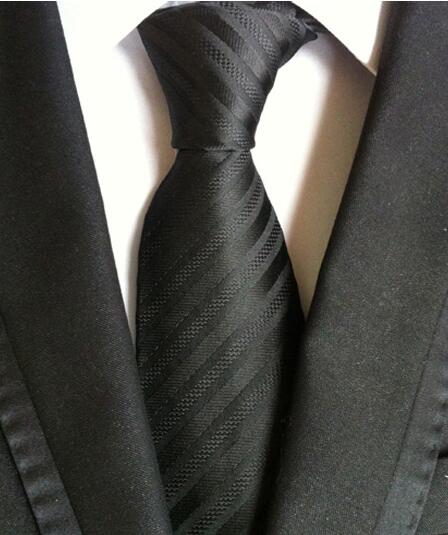Classic Yellow & Navy Blue Striped Silk Tie