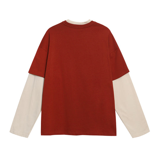 Fake Two Campus Style Color Blocked Sports