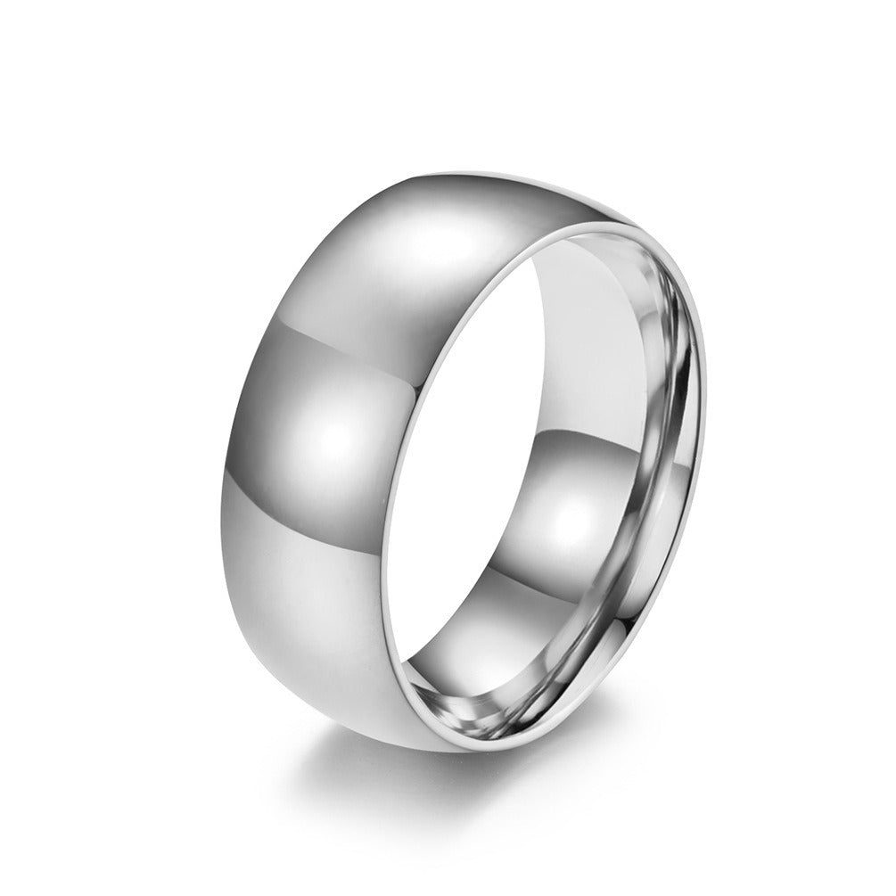Glossy Gold Plated Curved Titanium Steel Couple Tail Ring
