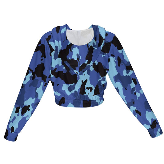 Blue Camo Women's Chiffon Cropped Jacket